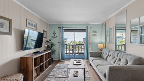 The ocean front living room is fabulous for movie night with the family.