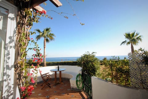 Patio with sea views