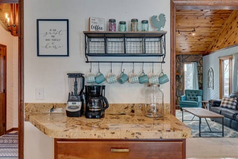 Coffee Bar stocked with coffee, sweeteners, and creamers!