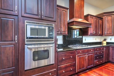 Kitchen gas stove, convection oven, microwave