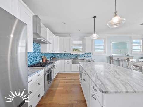 Modern kitchen with stainless steel appliances