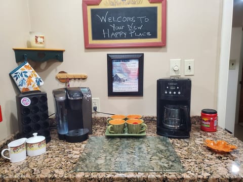 Coffee Bar with Keurig and drip coffee makers!