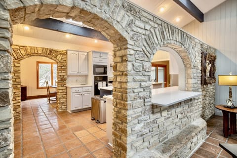 Kitchen opens to living room