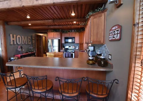 Bar seating off the kitchen