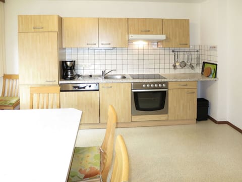 Room, Property, Furniture, Cabinetry, Kitchen, Countertop, Interior Design, Floor, Yellow, Kitchen Stove