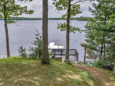 View from the yard walking down to the pier and dock.  