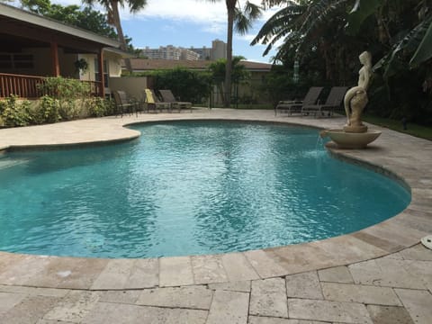 Pool and Sun Area
Outdoor Shower on left.