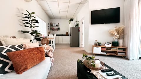 View to the kitchen/dining from the couch.
