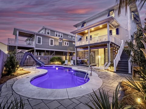 Backyard, pool, hot tub, grill & slide
