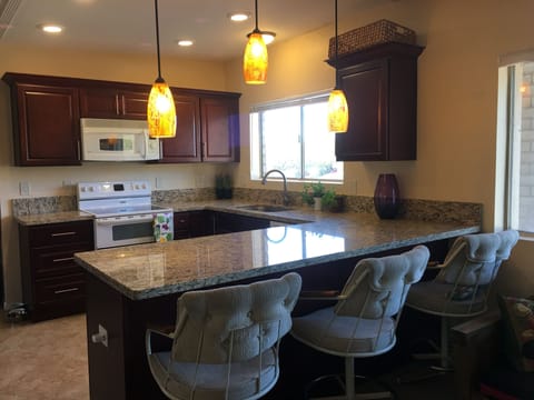 Very well appointed remodeled kitchen with granite counters