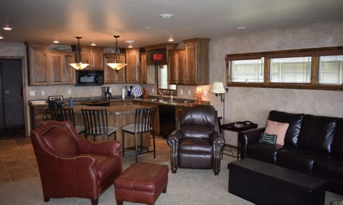 Family room and kitchen