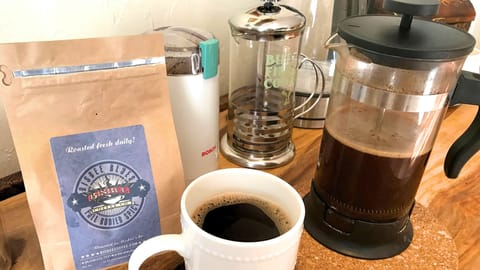 Coffee station (Buy your coffee locally.)