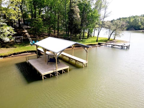 Covered dock, kayak launch and sun deck built in 2021