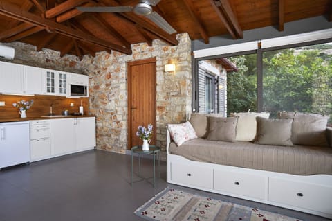 guesthouse livingroom and kitchenette