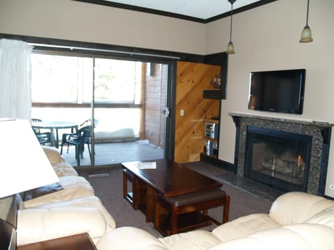 Living Room with large view of trees and valley below