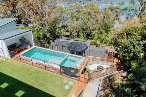 Grass and pool area
