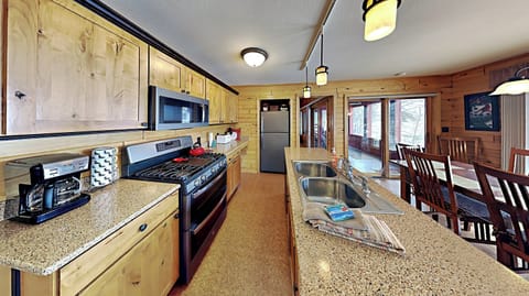Open concept kitchen and living area