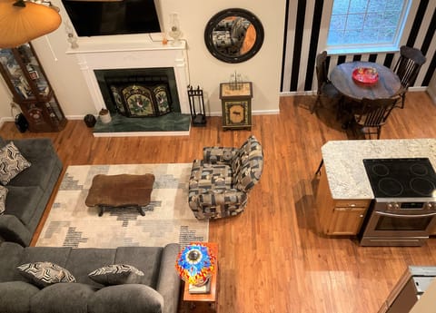 View from the landing at the top of the stairs