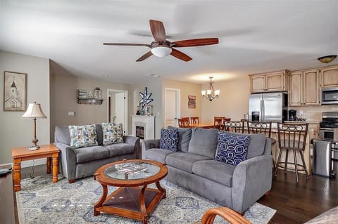 Downstairs Living Area looking towards kitcheb