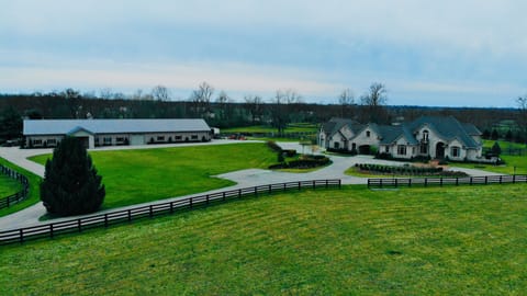 Overview of the house and barn