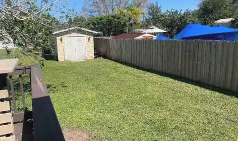 Fully fenced backyard