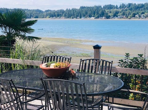 Waterfront dining for 6 during low tide