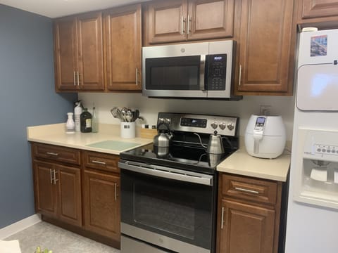 New kitchen with new microwave and oven 