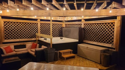 hot tub and sitting area!