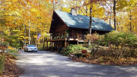Log home is on a 4+ acre wooded parcel of birch, oaks, cedar, beech tree