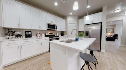 fully stocked gourmet kitchen