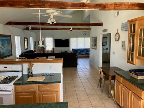View from kitchen to living room.