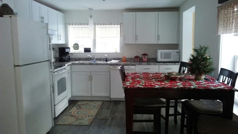 Additional kitchen view taken during the holiday season.