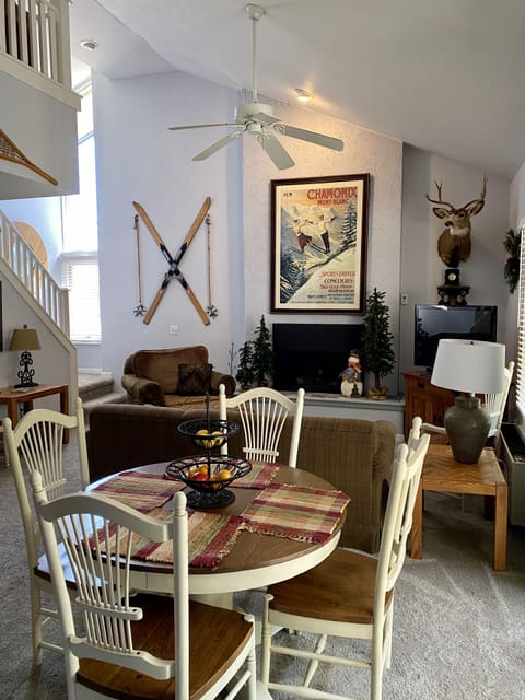 Dining area and living room