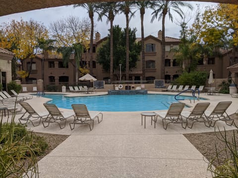 Community pool by clubhouse