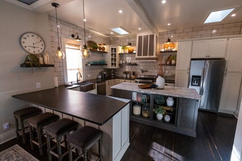 The kitchen is fully equipped for whatever needs you may have.