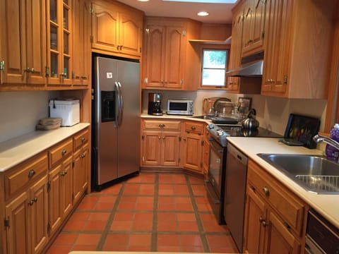 Fully equipped large kitchen with every type of cooking gadget you need!