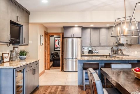 Dining, kitchen, and movie room