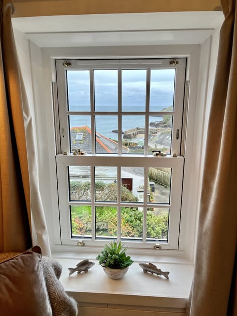 View of Gorran Haven harbour from the single room.
