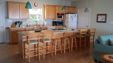 Large kitchen is well equipped with every thing you will need. 