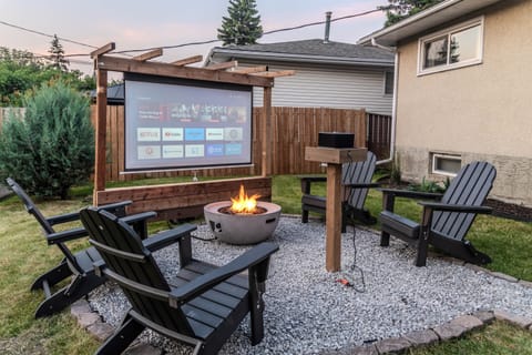 Beautiful yard setup for enjoying time with family and friends. Patio furniture is not available during winter months.