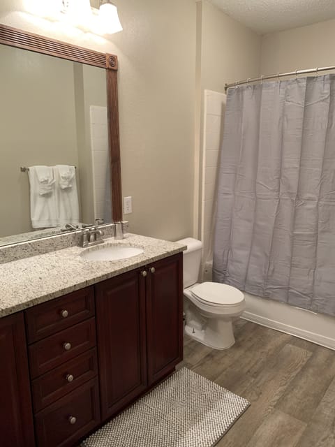 Master Bath with granite countertops.

