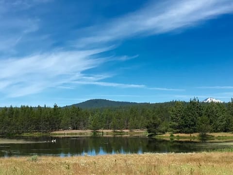 Best view in Sunriver!  Look out over Lake Aspen from the living room.