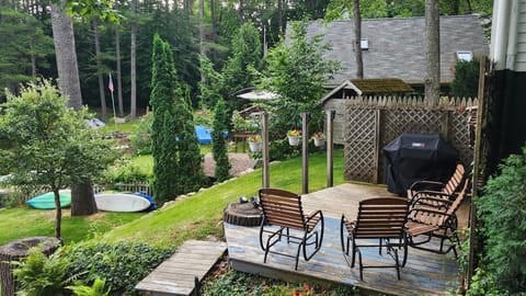 the deck next to the owner's garage