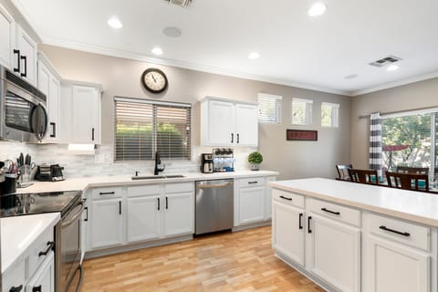 Kitchen stocked with basic cooking supplies