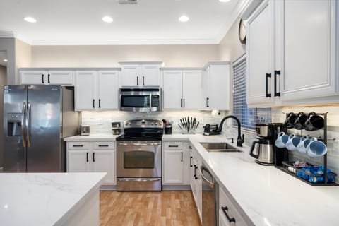 Kitchen stocked with basic cooking supplies