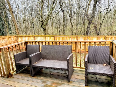 Back porch with seating area