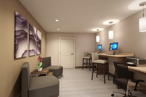 Business travelers can take advantage of the business center.