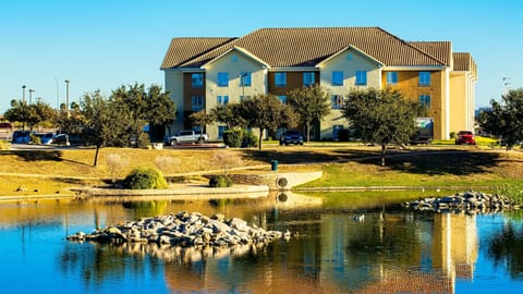 Stroll around the peaceful pond just outside the hotel for a breath of fresh air between meetings