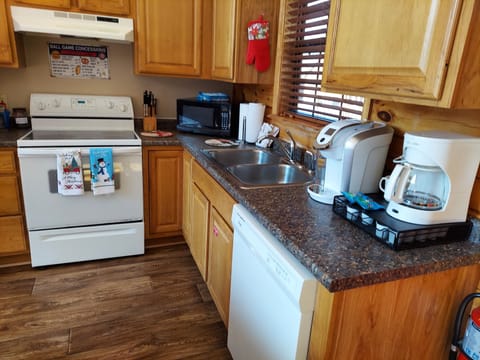 new countertops and flooring installed in the kitchen 
