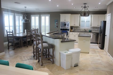 Kitchen and dining areas.